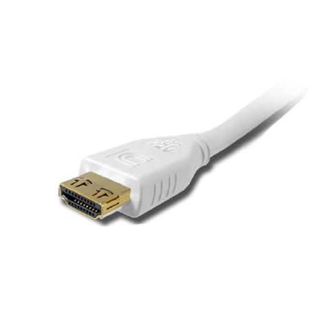 Pro AV-IT High Speed HDMI Cable With ProGrip, SureLength, CL3- Jet White 1.5 Ft.